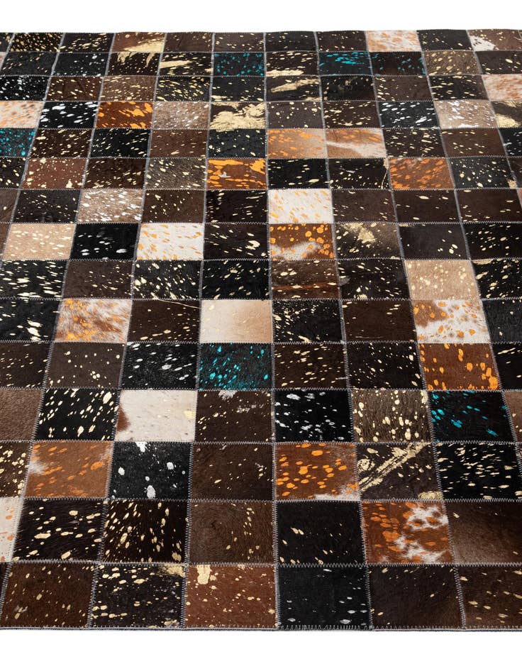 Detail image of  4' 11 x 7' 10 Cowhide - Patchwork Rug