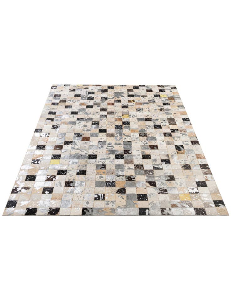 Detail image of  5' 1 x 7' 11 Cowhide - Patchwork Rug