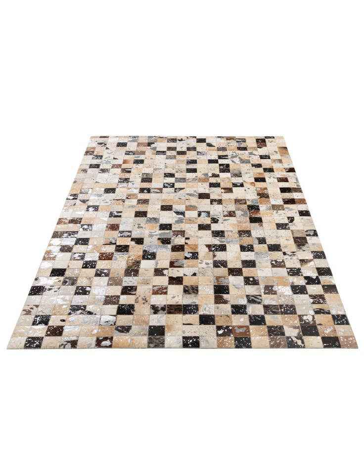 Detail image of  5' 1 x 7' 11 Cowhide - Patchwork Rug