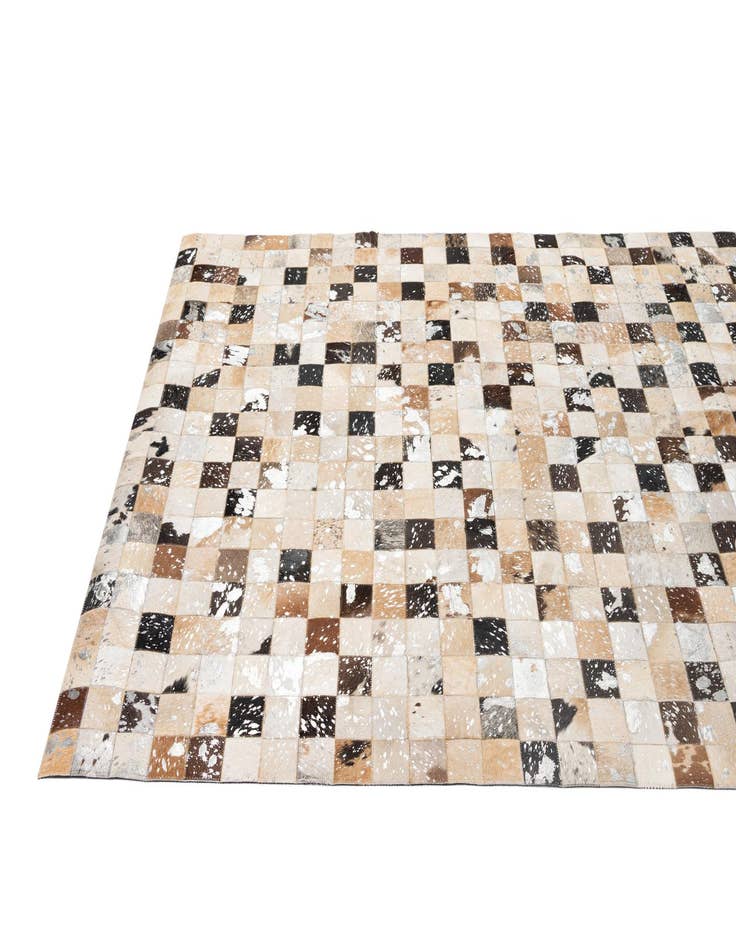 Detail image of  5' 1 x 7' 11 Cowhide - Patchwork Rug