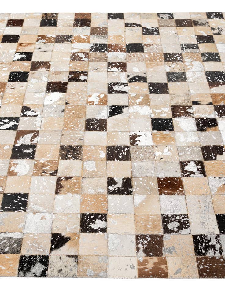 Detail image of  5' 1 x 7' 11 Cowhide - Patchwork Rug
