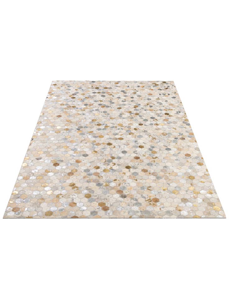 Detail image of  5' 2 x 8' 1 Cowhide - Patchwork Rug