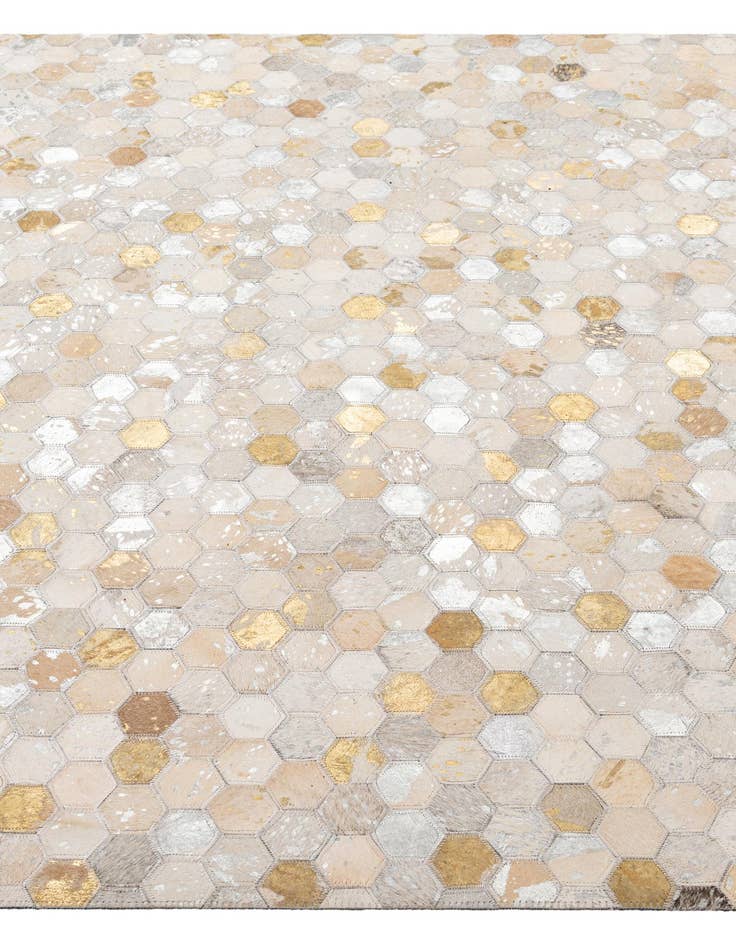 Detail image of  5' 2 x 8' 1 Cowhide - Patchwork Rug