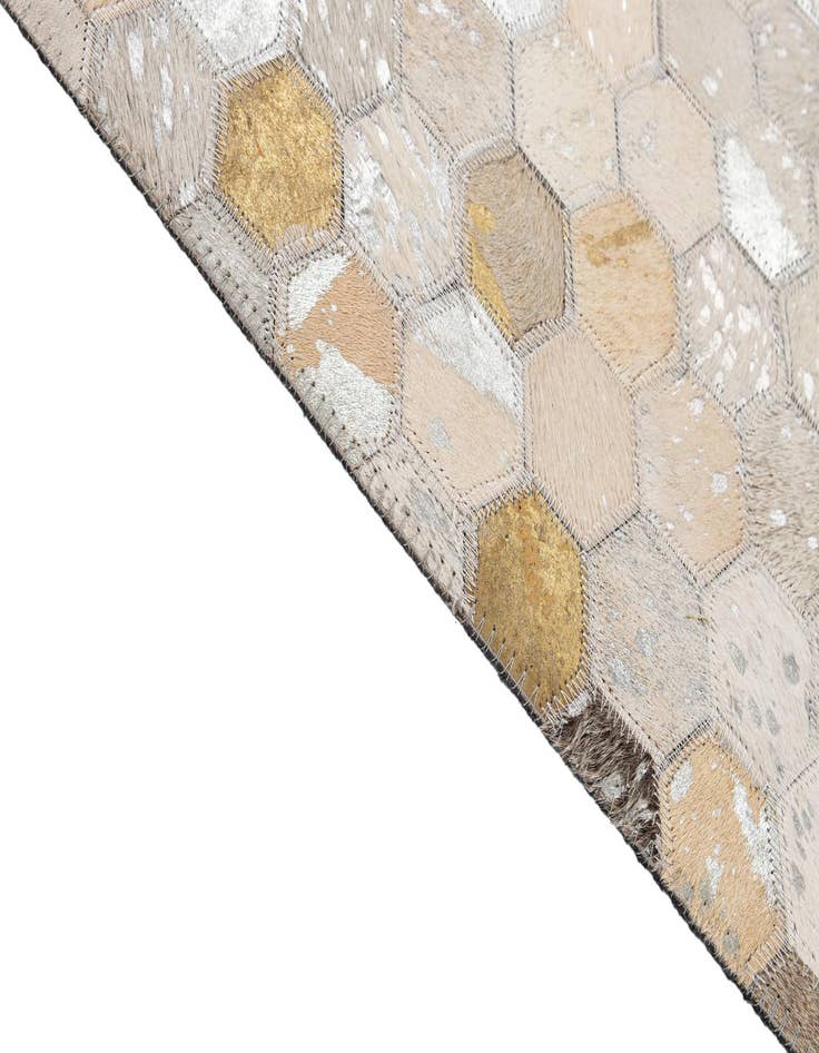 Detail image of  5' 2 x 8' 1 Cowhide - Patchwork Rug