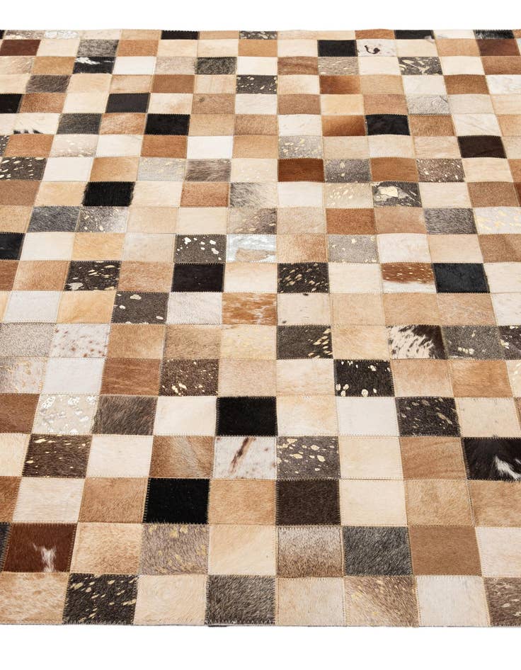 Detail image of  5' 1 x 8' 1 Cowhide - Patchwork Rug