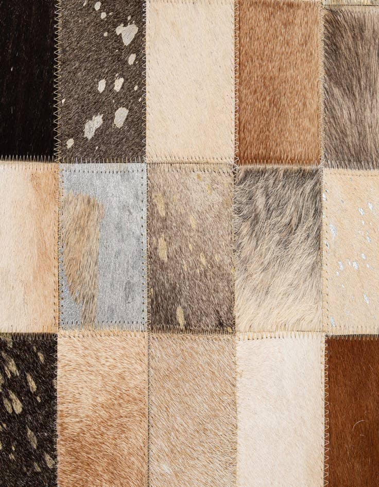 Detail image of  5' 1 x 8' 1 Cowhide - Patchwork Rug