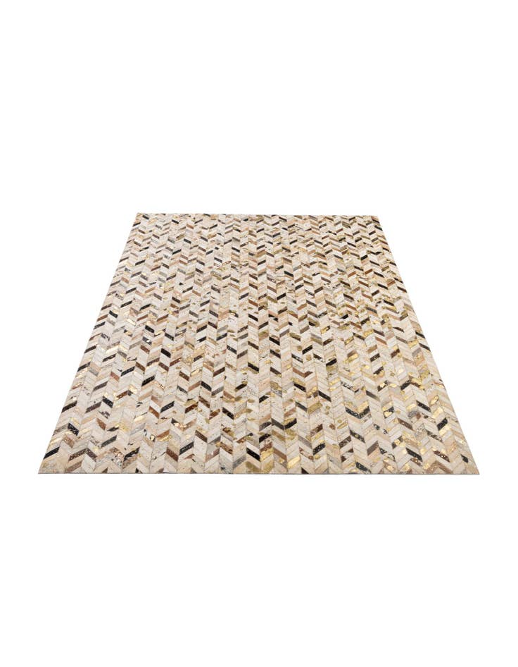 Detail image of  5' 2 x 7' 11 Cowhide - Patchwork Rug