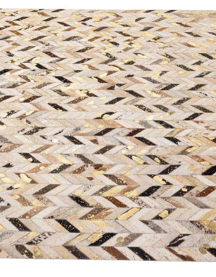Detail image of  5' 2 x 7' 11 Cowhide - Patchwork Rug