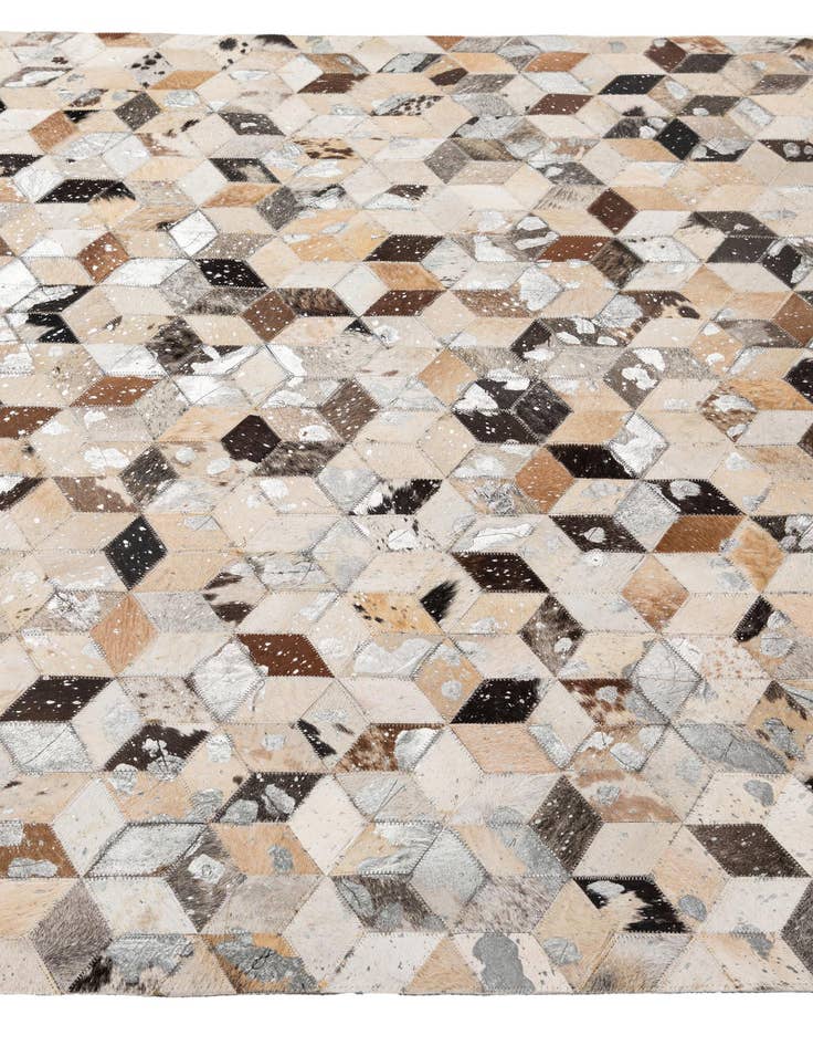 Detail image of  5' 1 x 7' 10 Cowhide - Patchwork Rug