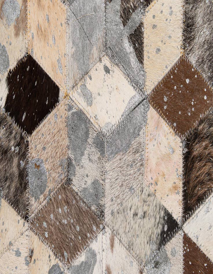 Detail image of  5' 1 x 7' 10 Cowhide - Patchwork Rug