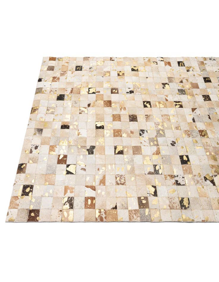 Detail image of  5' 3 x 8' Cowhide - Patchwork Rug