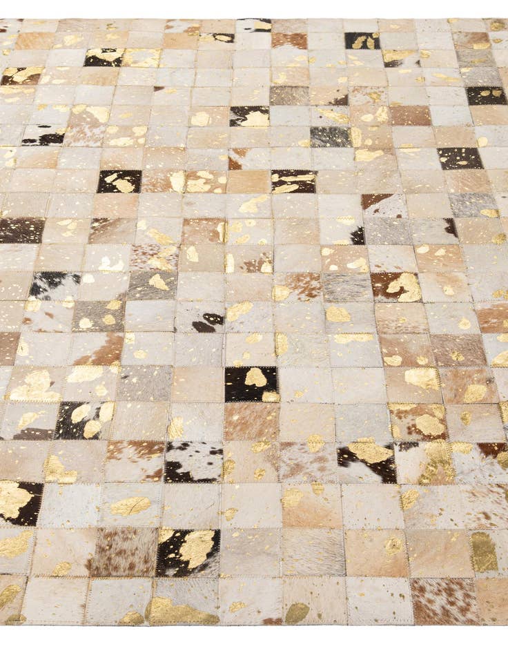 Detail image of  5' 3 x 8' Cowhide - Patchwork Rug