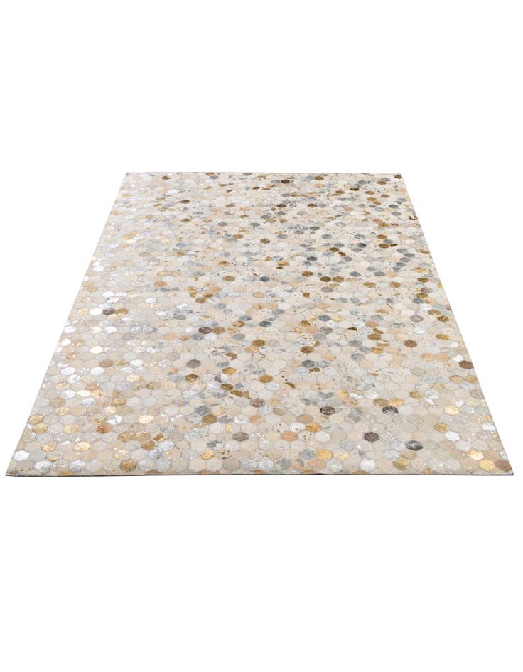 Detail image of  5' 2 x 8' 1 Cowhide - Patchwork Rug