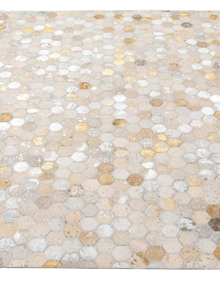 Detail image of  5' 2 x 8' 1 Cowhide - Patchwork Rug