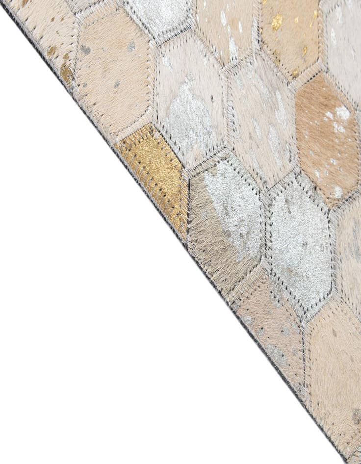 Detail image of  5' 2 x 8' 1 Cowhide - Patchwork Rug