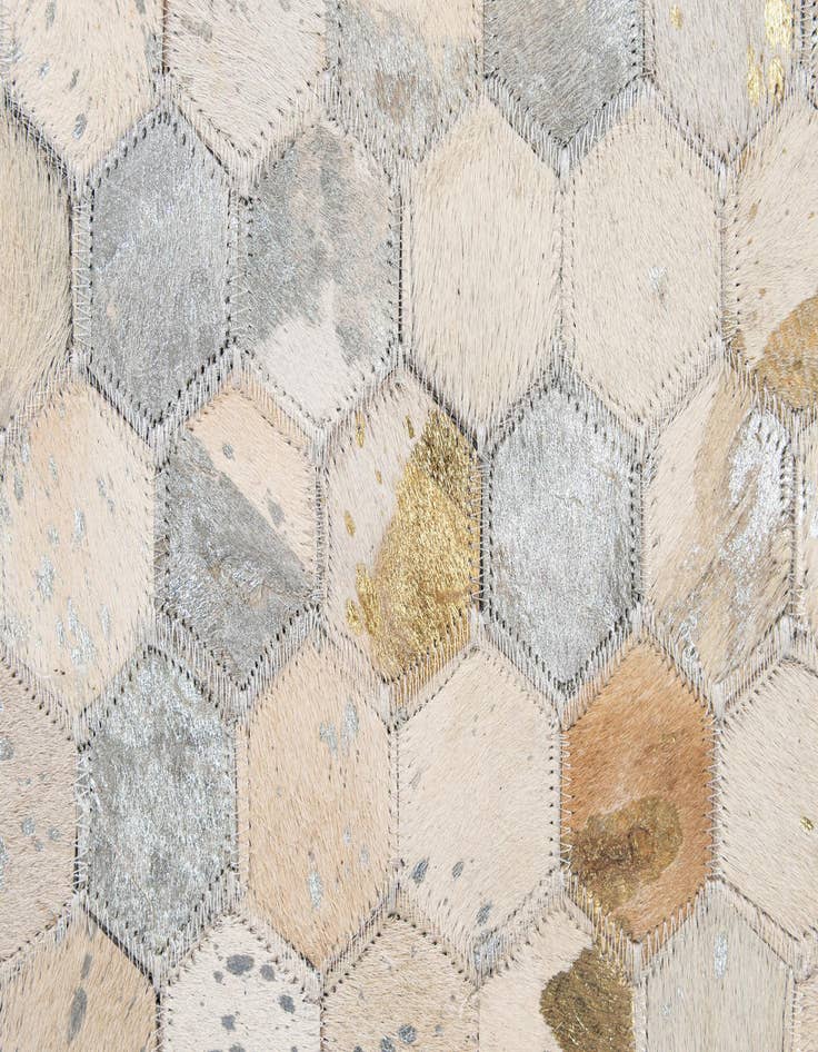 Detail image of  5' 2 x 8' 1 Cowhide - Patchwork Rug