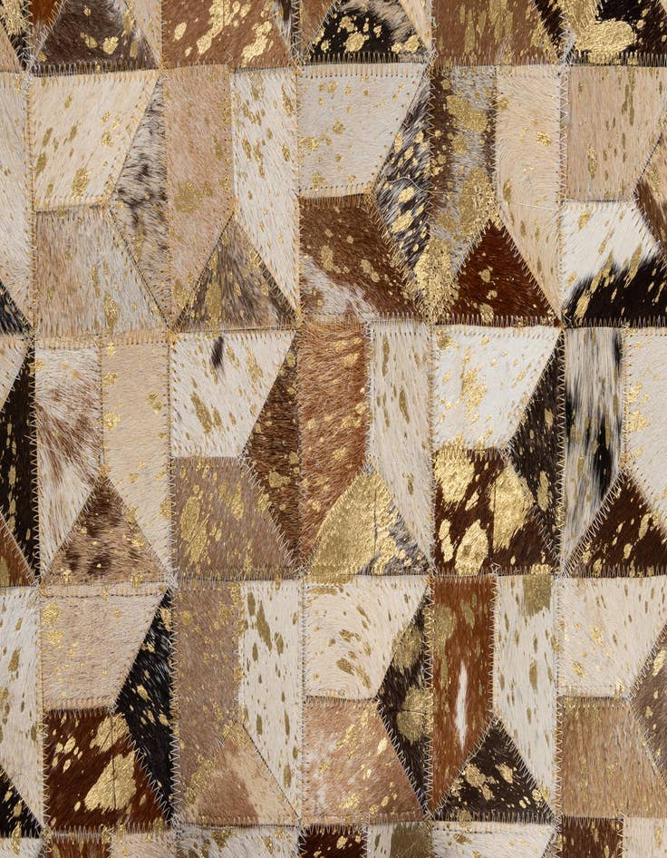 Detail image of  5' 2 x 8' Cowhide - Patchwork Rug