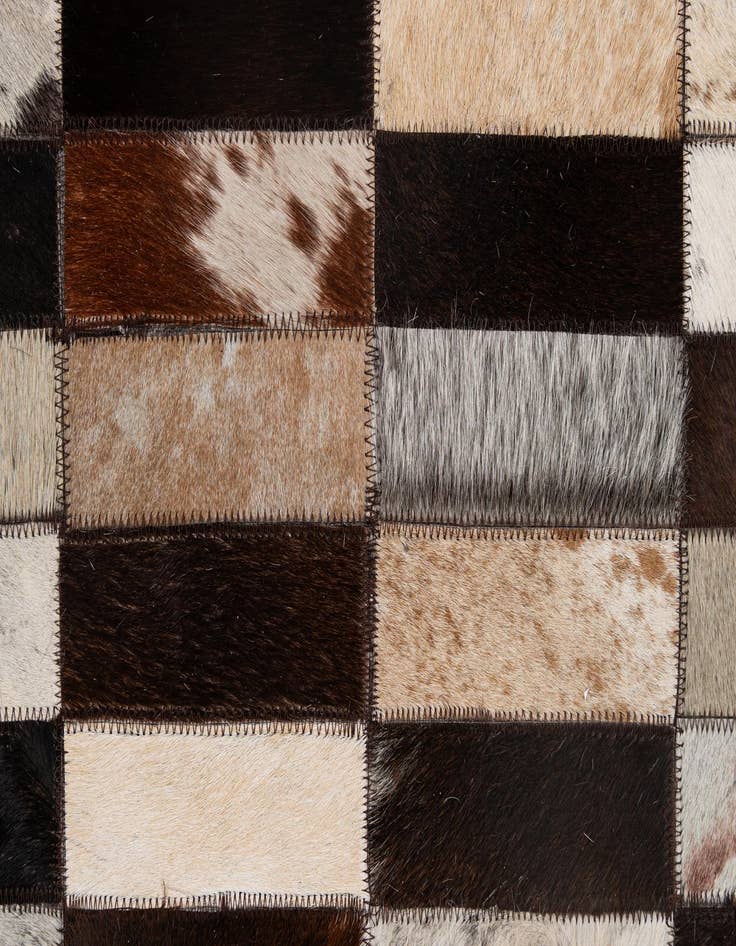 Detail image of  5' 3 x 8' 1 Cowhide - Patchwork Rug