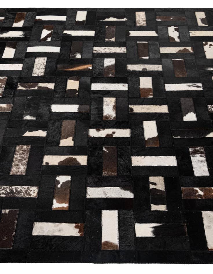 Detail image of  5' 4 x 8' 2 Cowhide - Patchwork Rug