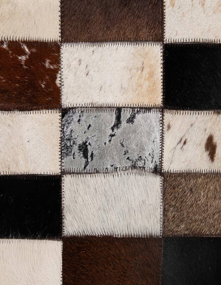 Detail image of  5' 3 x 8' 2 Cowhide - Patchwork Rug