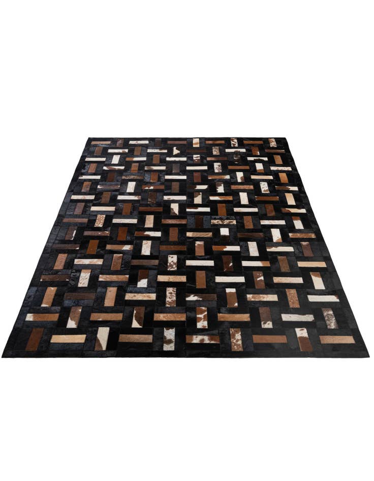 Detail image of  5' 3 x 8' 1 Cowhide - Patchwork Rug