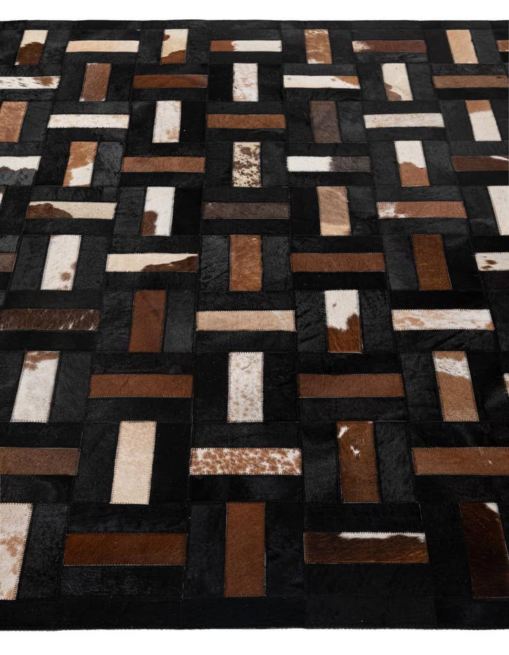 Detail image of  5' 3 x 8' 1 Cowhide - Patchwork Rug