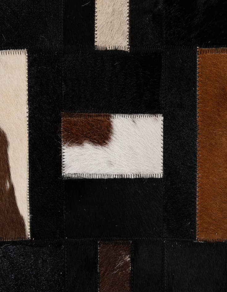 Detail image of  5' 3 x 8' 1 Cowhide - Patchwork Rug