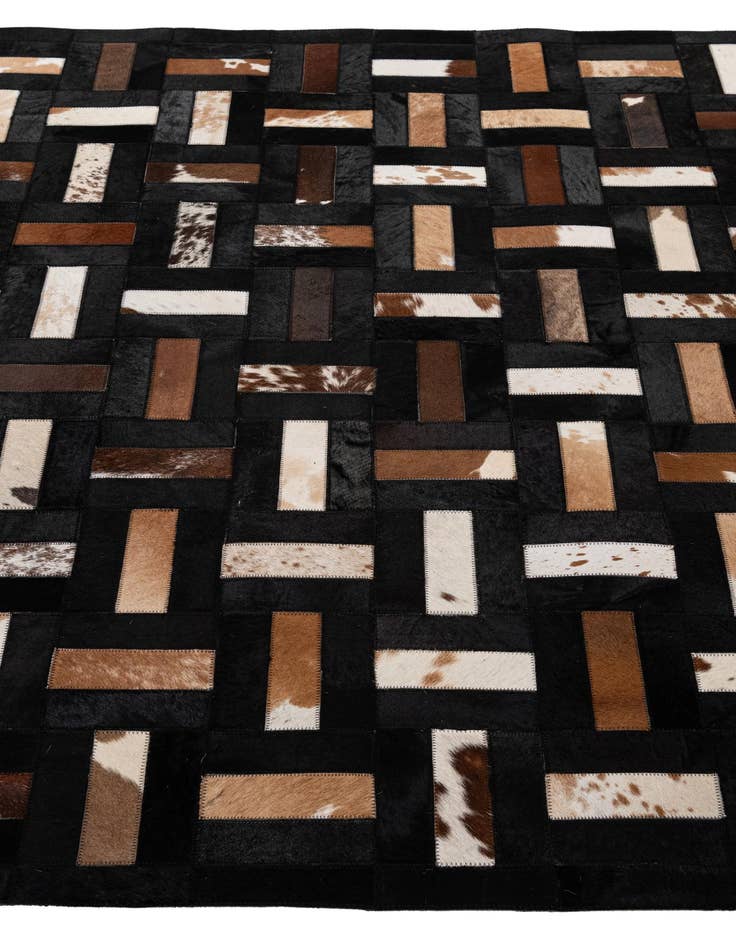 Detail image of  5' 3 x 8' 1 Cowhide - Patchwork Rug