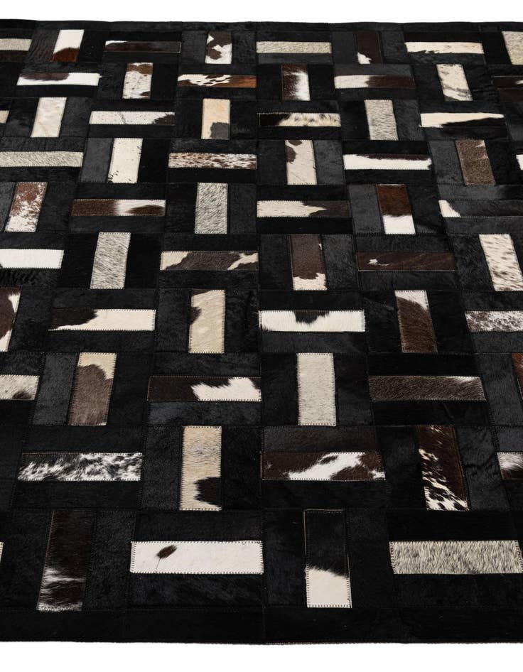 Detail image of  5' 3 x 8' 2 Cowhide - Patchwork Rug