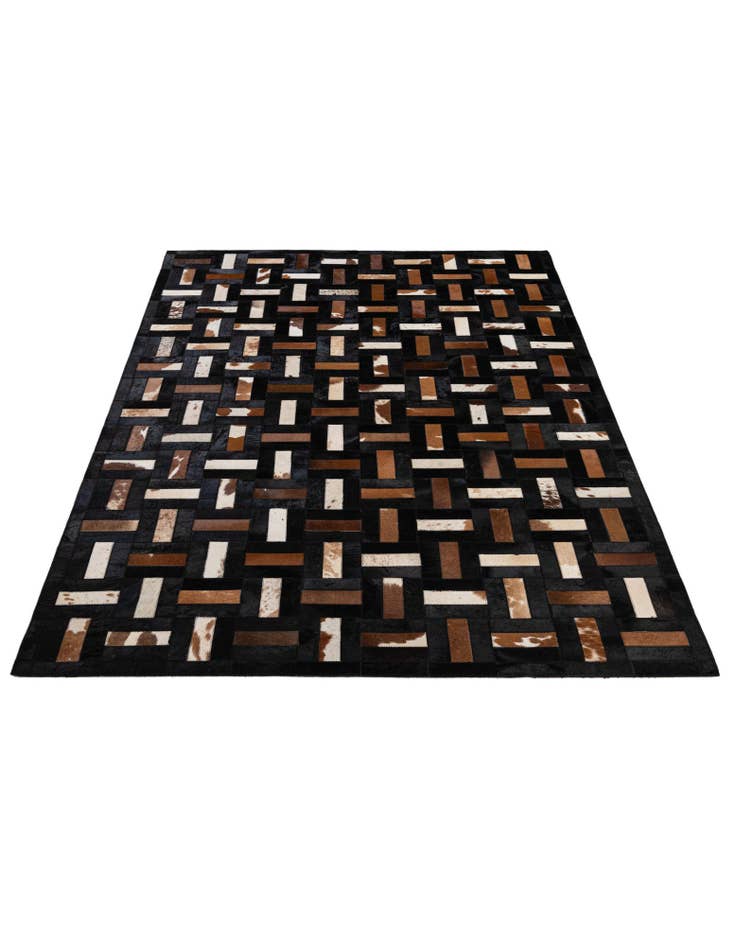 Detail image of  5' 3 x 8' 1 Cowhide - Patchwork Rug