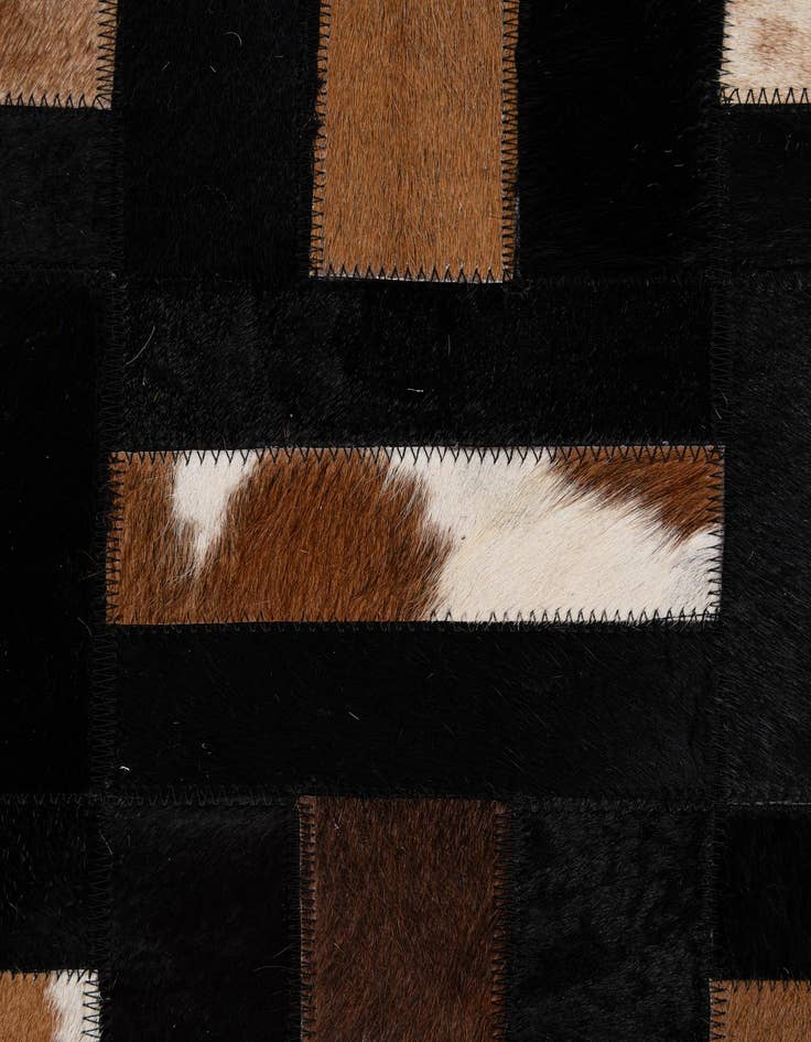 Detail image of  5' 3 x 8' 1 Cowhide - Patchwork Rug