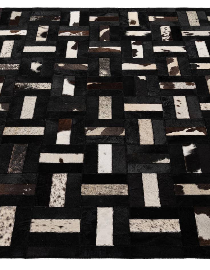 Detail image of  5' 4 x 8' 2 Cowhide - Patchwork Rug