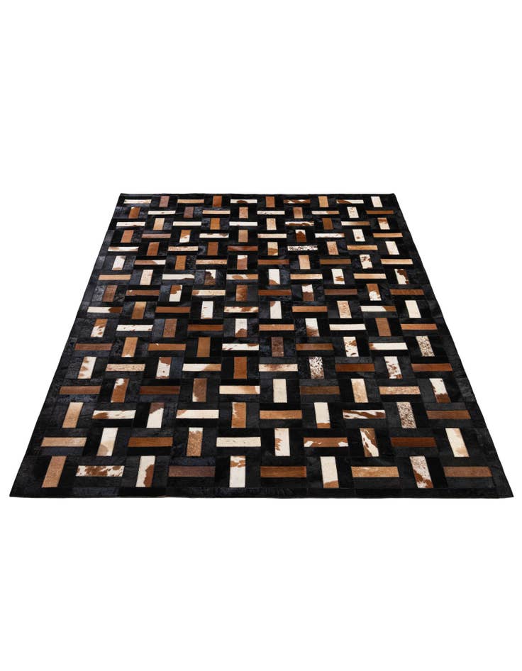 Detail image of  5' 3 x 8' 2 Cowhide - Patchwork Rug