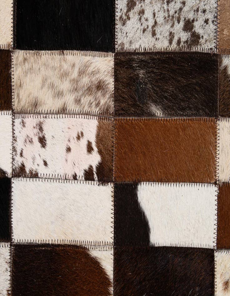 Detail image of  5' 3 x 8' 1 Cowhide - Patchwork Rug