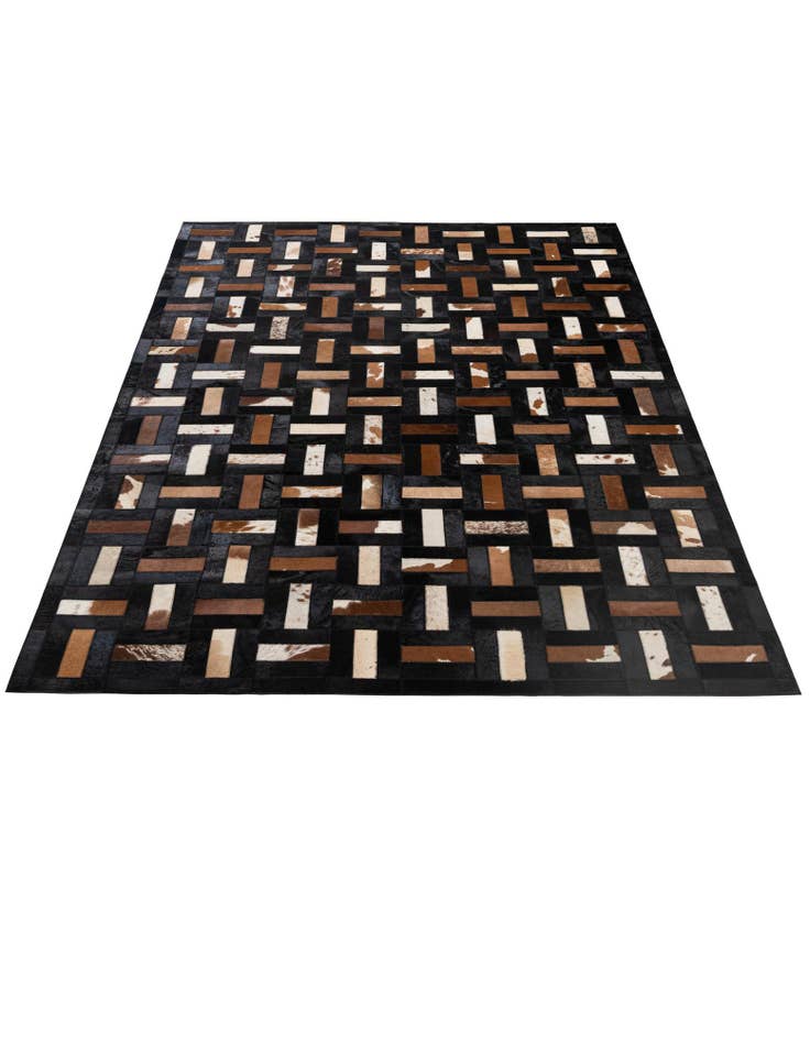 Detail image of  5' 3 x 8' 1 Cowhide - Patchwork Rug