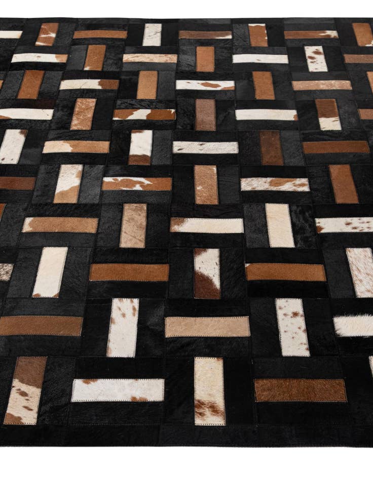 Detail image of  5' 3 x 8' 1 Cowhide - Patchwork Rug