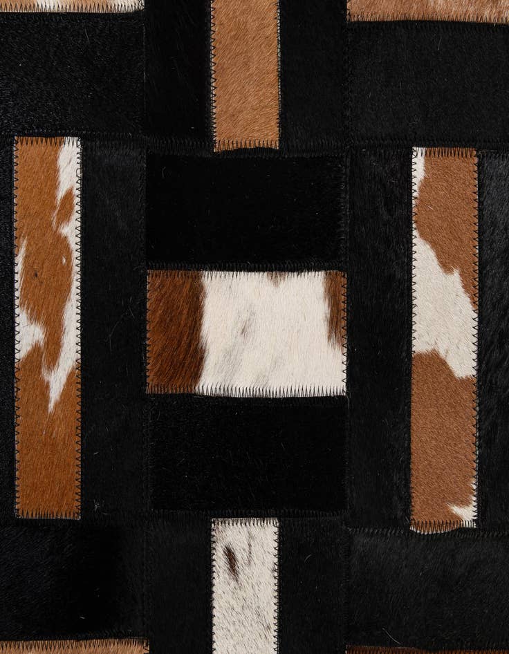 Detail image of  5' 3 x 8' 1 Cowhide - Patchwork Rug