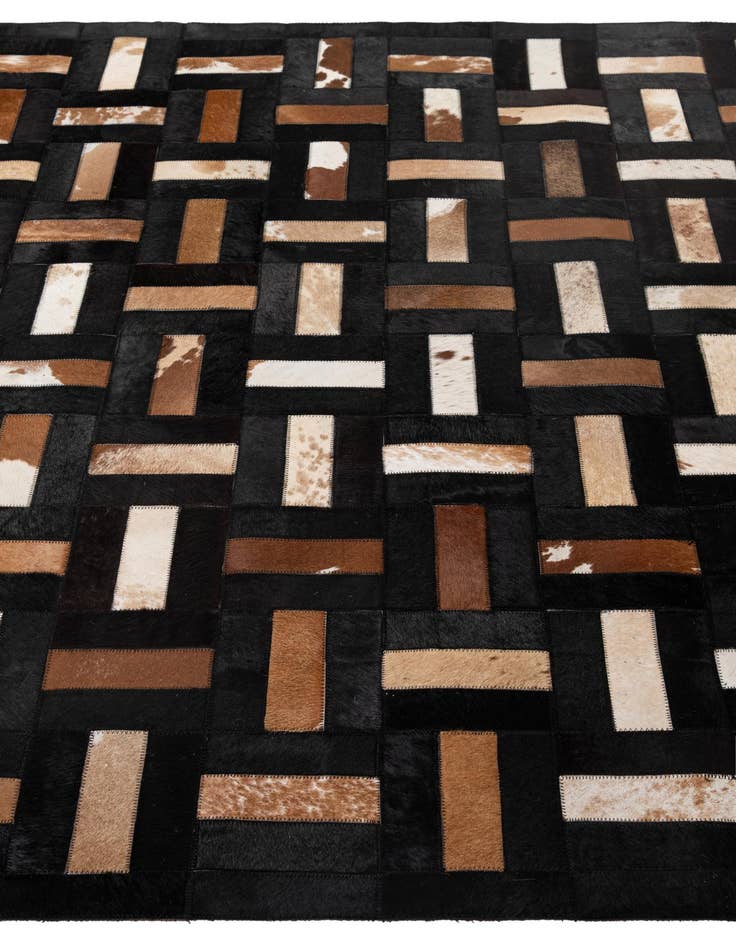 Detail image of  5' 3 x 8' 1 Cowhide - Patchwork Rug