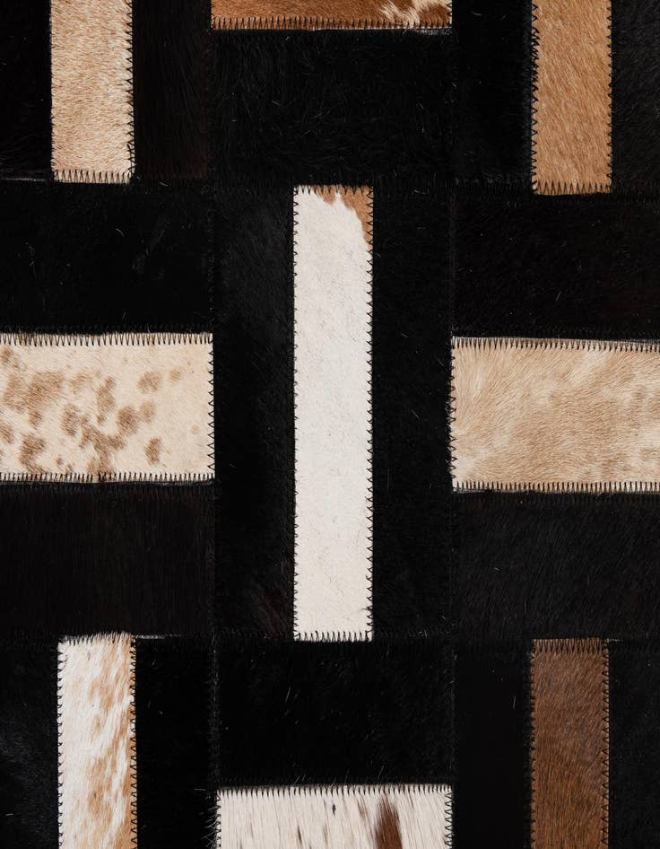Detail image of  5' 3 x 8' 1 Cowhide - Patchwork Rug