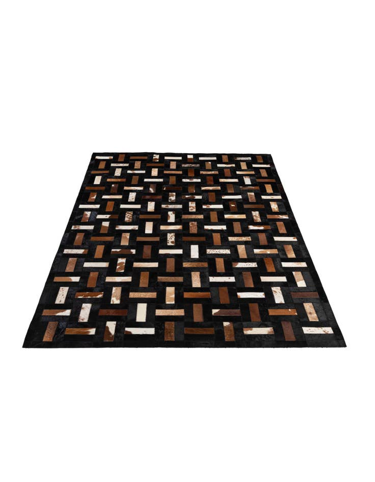 Detail image of  5' 2 x 8' 1 Cowhide - Patchwork Rug