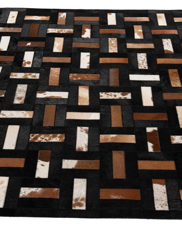 Detail image of  5' 2 x 8' 1 Cowhide - Patchwork Rug