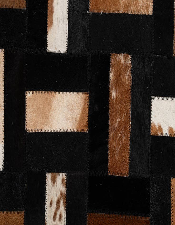 Detail image of  5' 2 x 8' 1 Cowhide - Patchwork Rug
