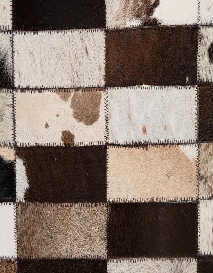 Detail image of  5' 3 x 8' 1 Cowhide - Patchwork Rug