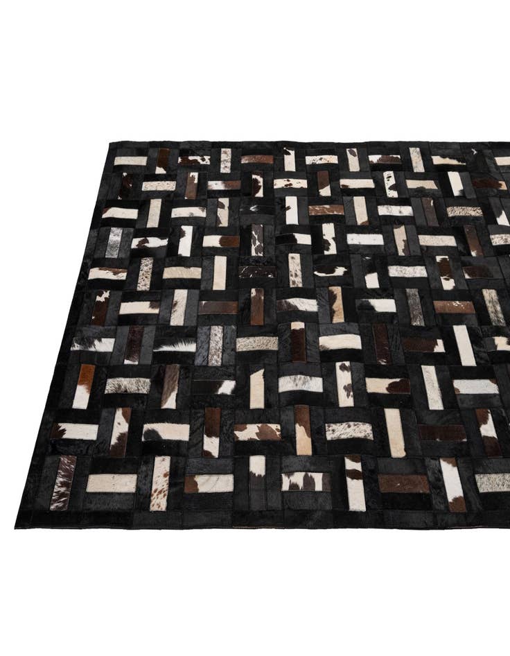 Detail image of  5' 2 x 8' 1 Cowhide - Patchwork Rug
