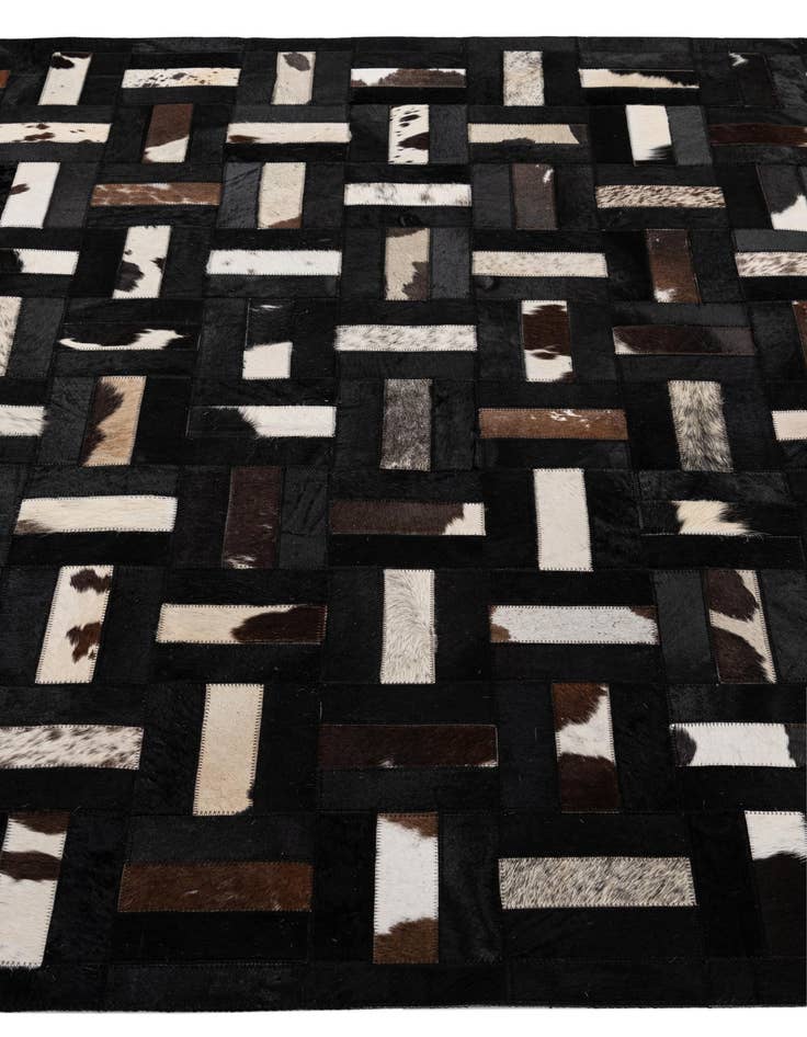 Detail image of  5' 2 x 8' 1 Cowhide - Patchwork Rug