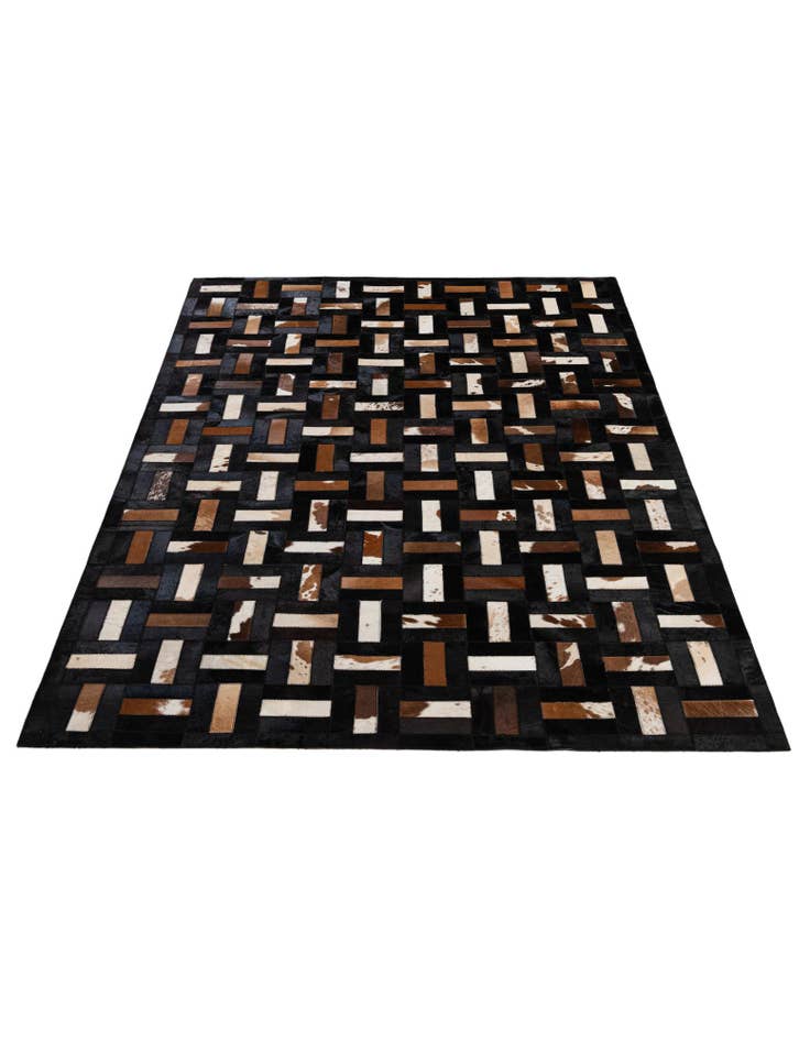 Detail image of  5' 3 x 8' 1 Cowhide - Patchwork Rug