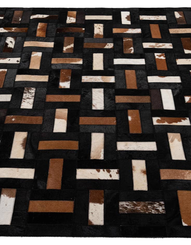 Detail image of  5' 3 x 8' 1 Cowhide - Patchwork Rug