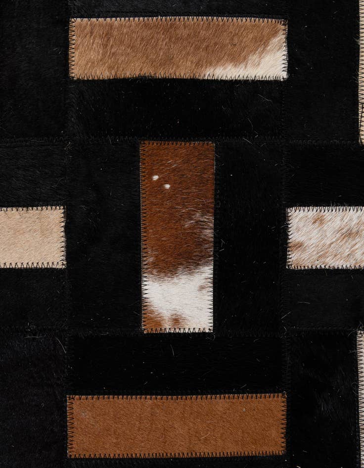 Detail image of  5' 3 x 8' 1 Cowhide - Patchwork Rug