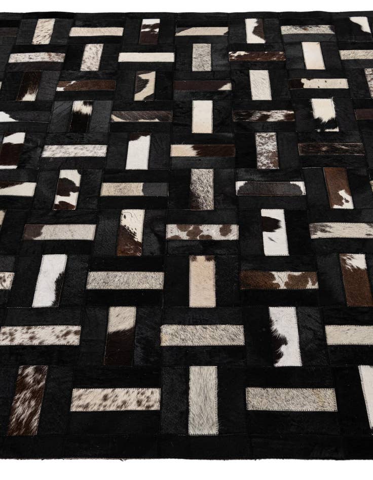 Detail image of  5' 3 x 8' 1 Cowhide - Patchwork Rug