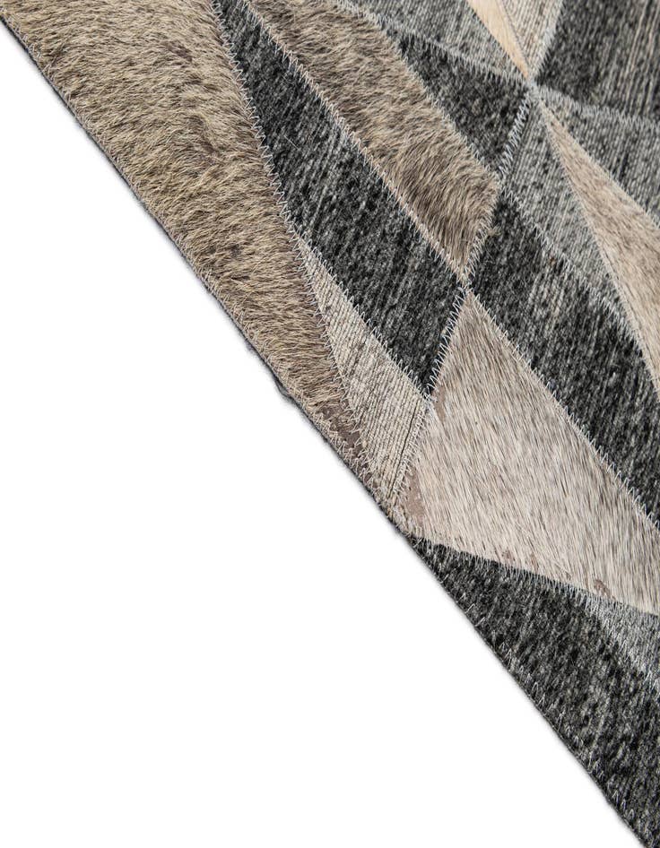 Detail image of  5' 2 x 7' 8 Cowhide - Patchwork Rug